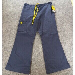 WonderWink LP Large Petite Dark Blue Scrub Pants Smooth Cargo Pockets NWT